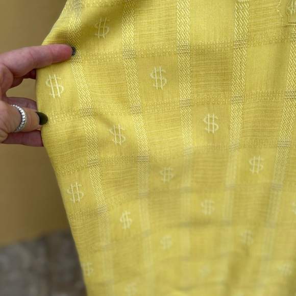 Tommy Bahama Men's Silk Camp Shirt Relax It's Only Money, Mustard Yellow Medium - Picture 4 of 6